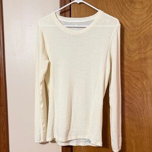 Long Sleeve Cream Merino Base Layer Top